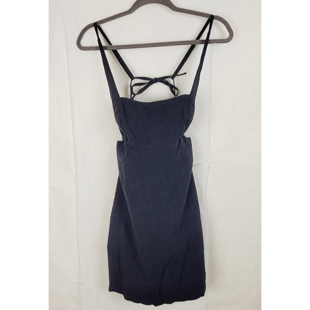 Free People black tie button back jumper dress Size Small Minimal Feminine